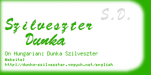 szilveszter dunka business card